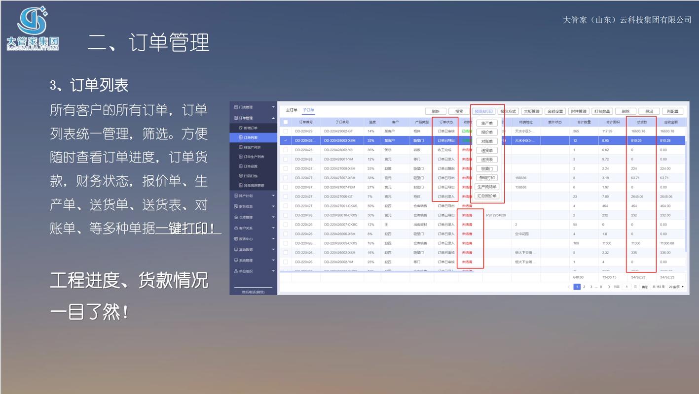 大管家erp软件功能及为全屋定制工厂提供哪些帮助